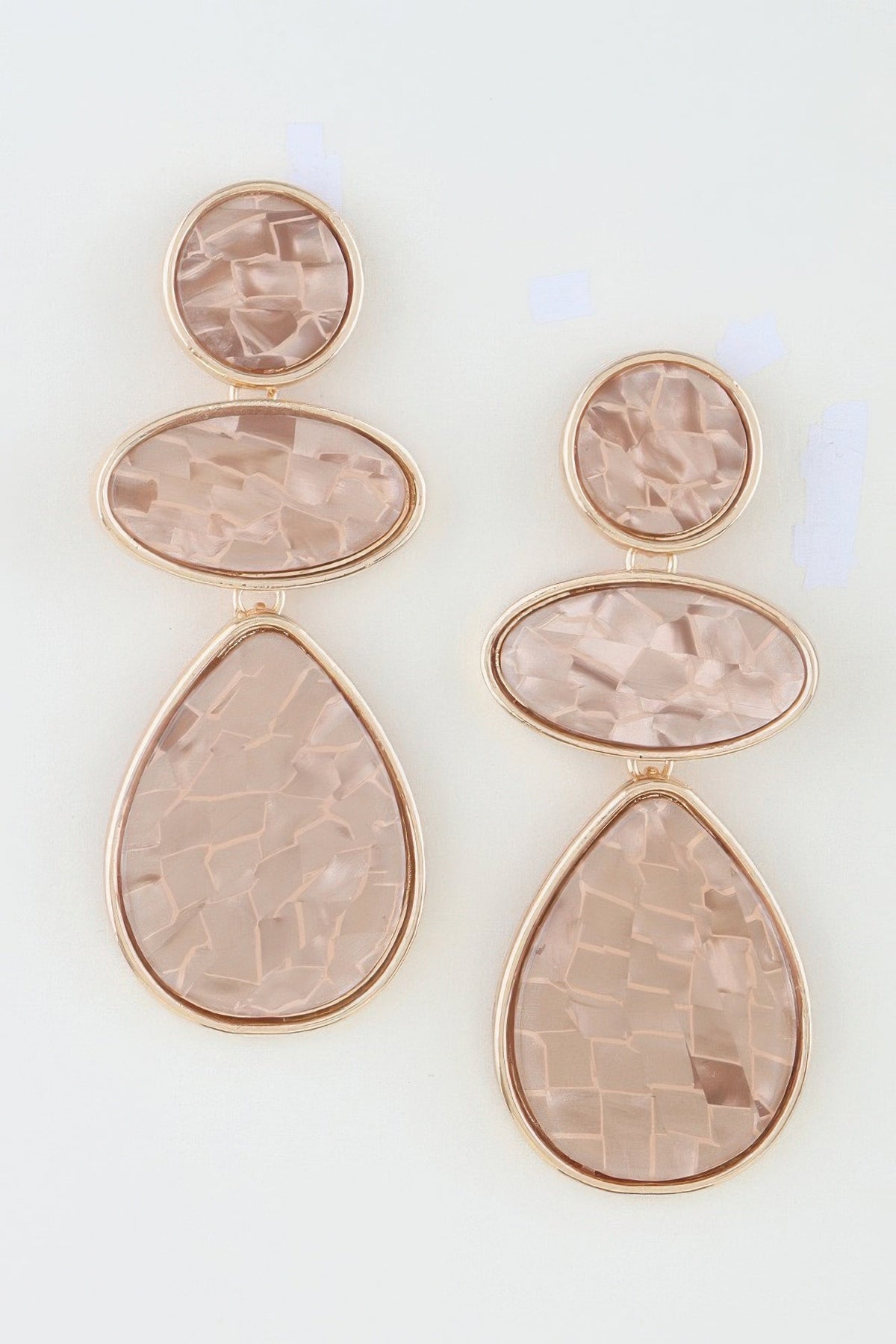 Multi Marble Brick Drop Earrings - Clusimo