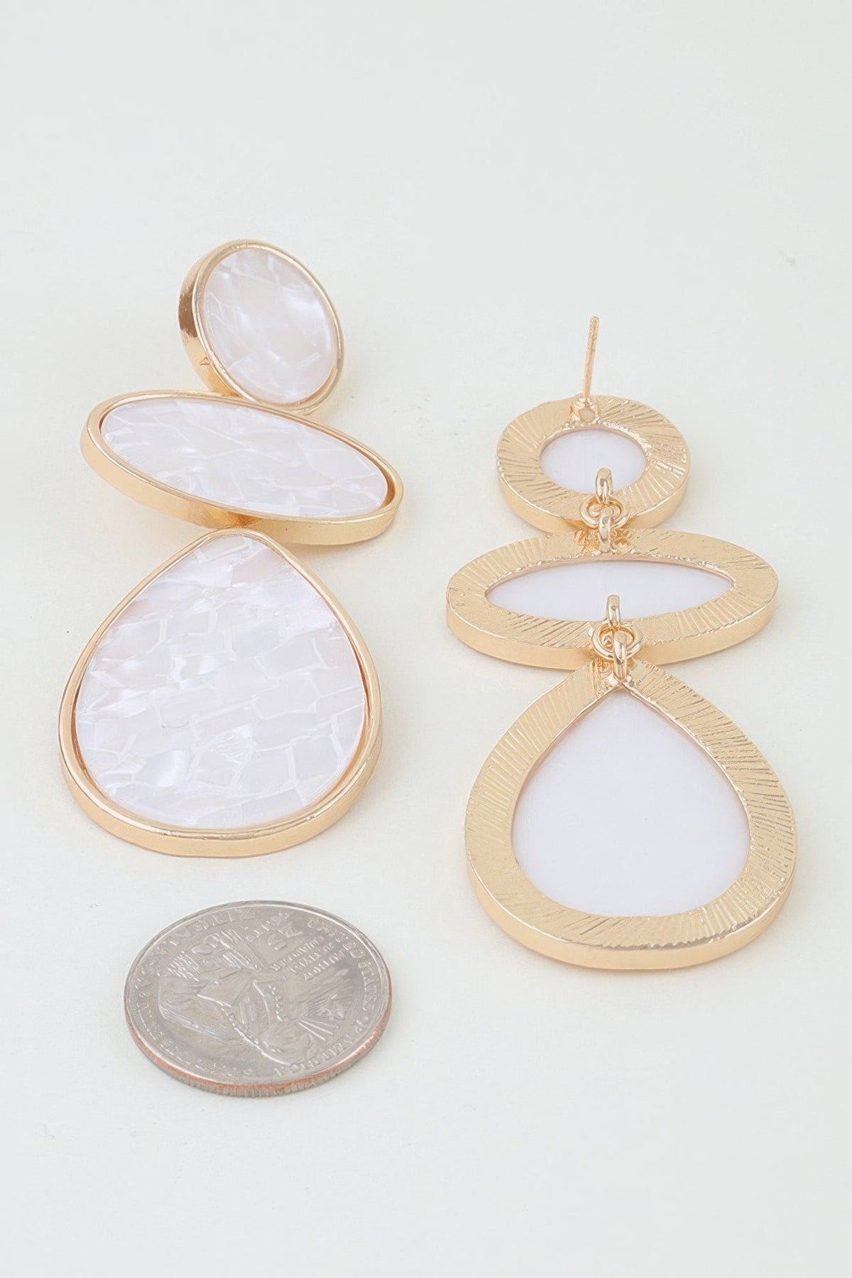 Multi Marble Brick Drop Earrings - Clusimo