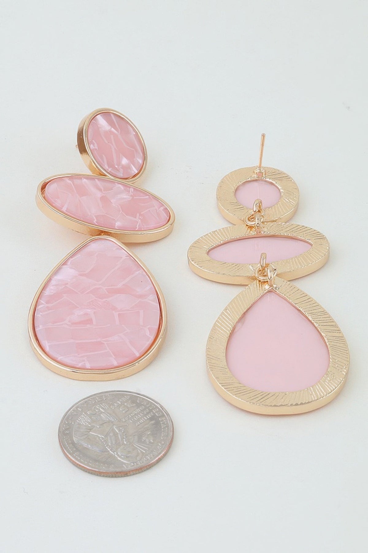 Multi Marble Brick Drop Earrings - Clusimo