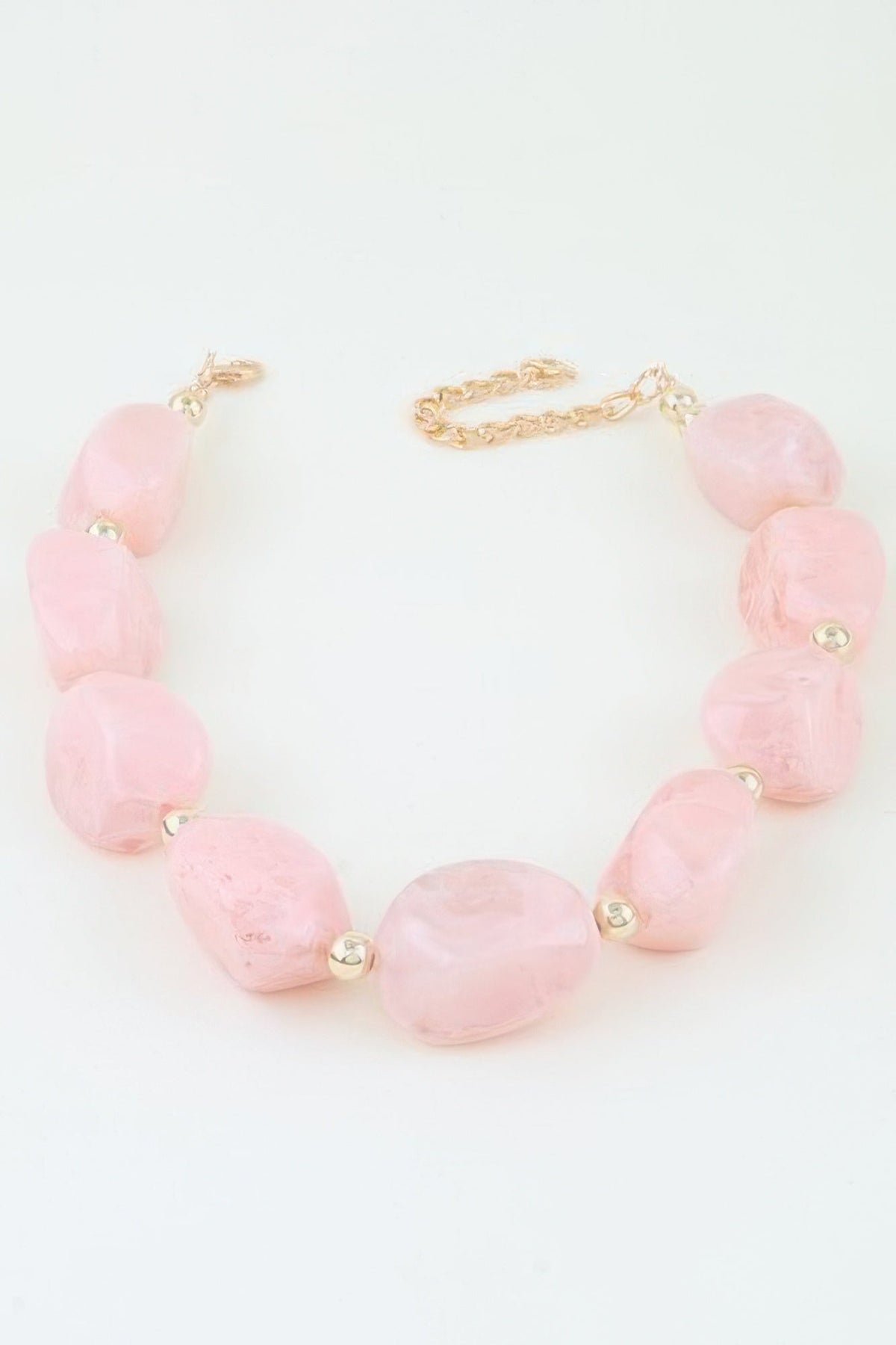 Multi Marble Stone Beaded Statement Necklace - Clusimo