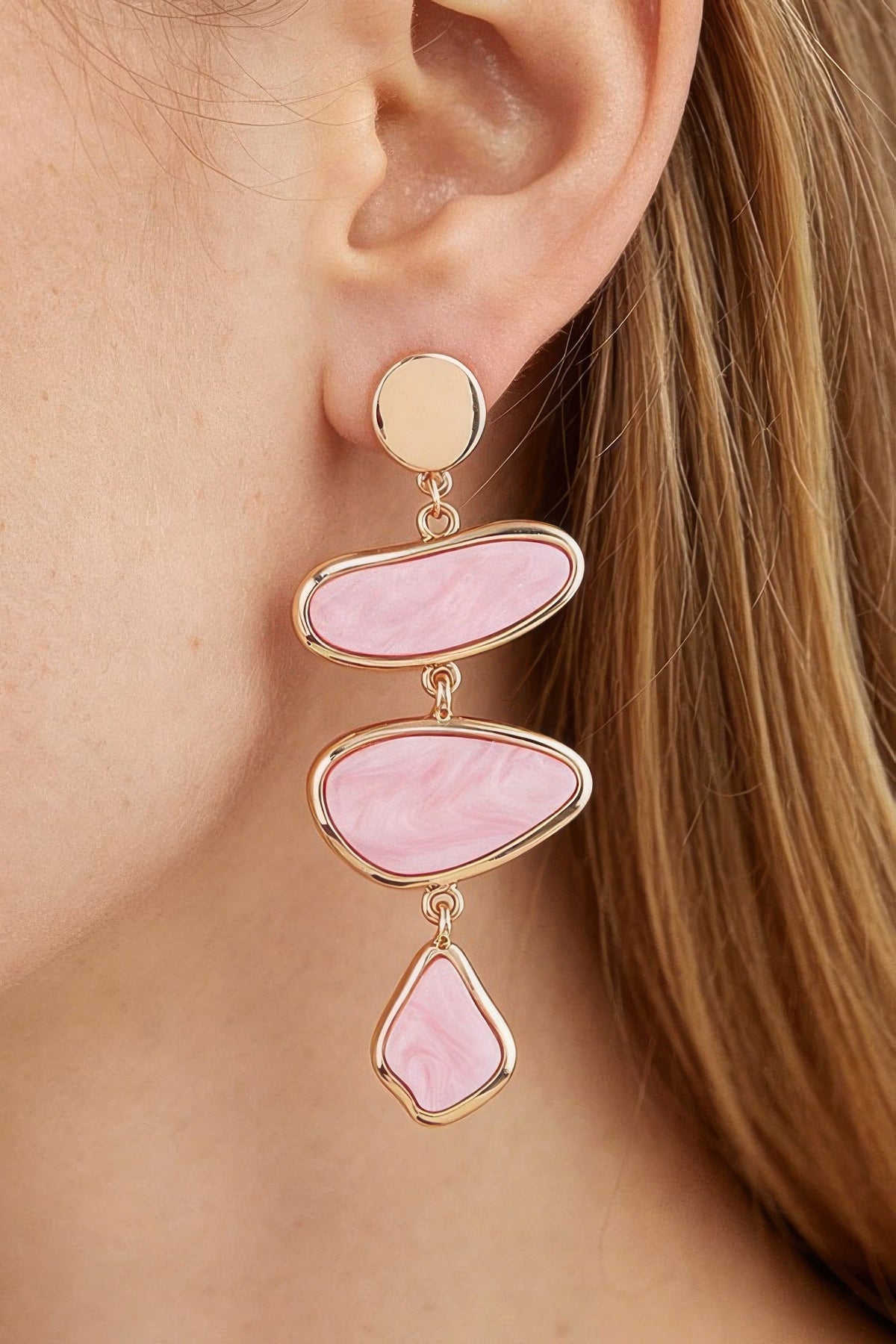Multi Marble Stone Drop Earrings - Clusimo