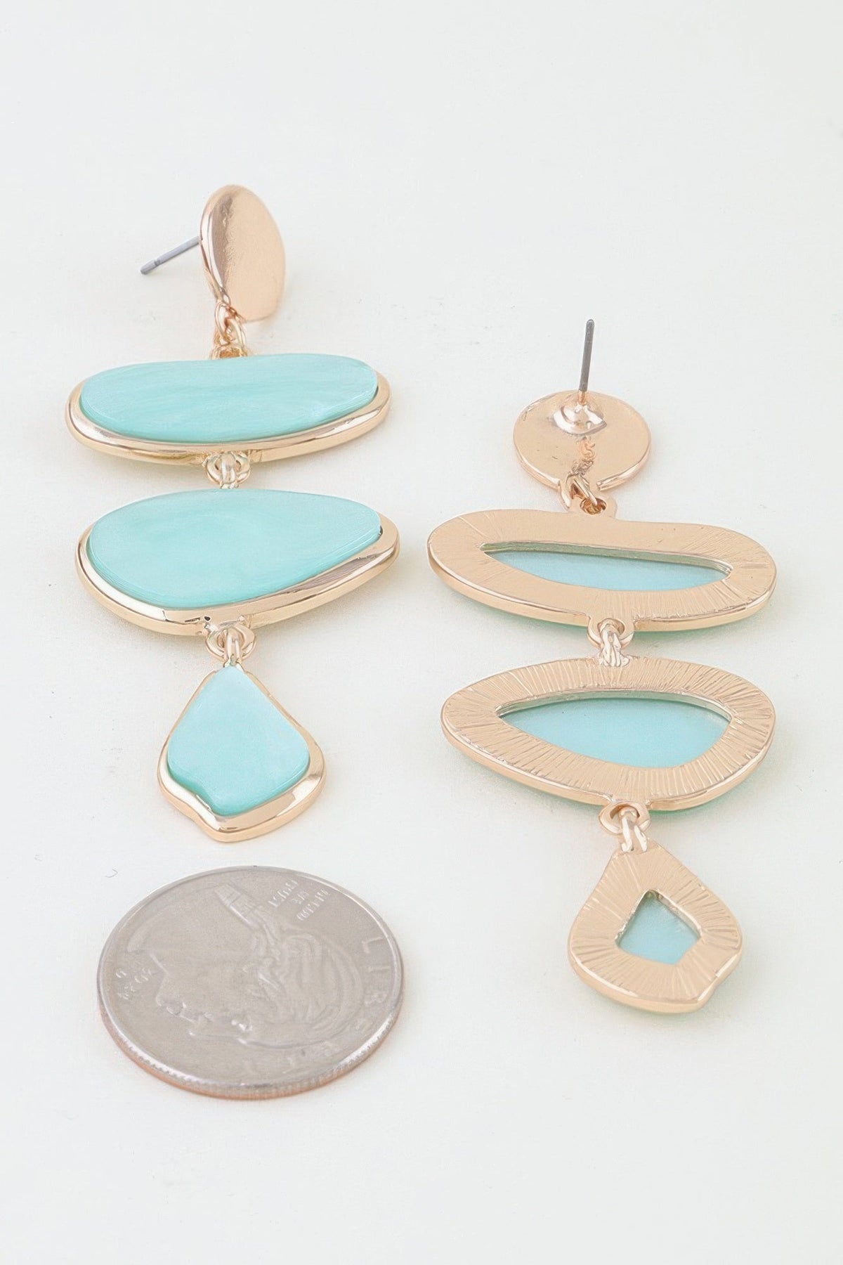 Multi Marble Stone Drop Earrings - Clusimo