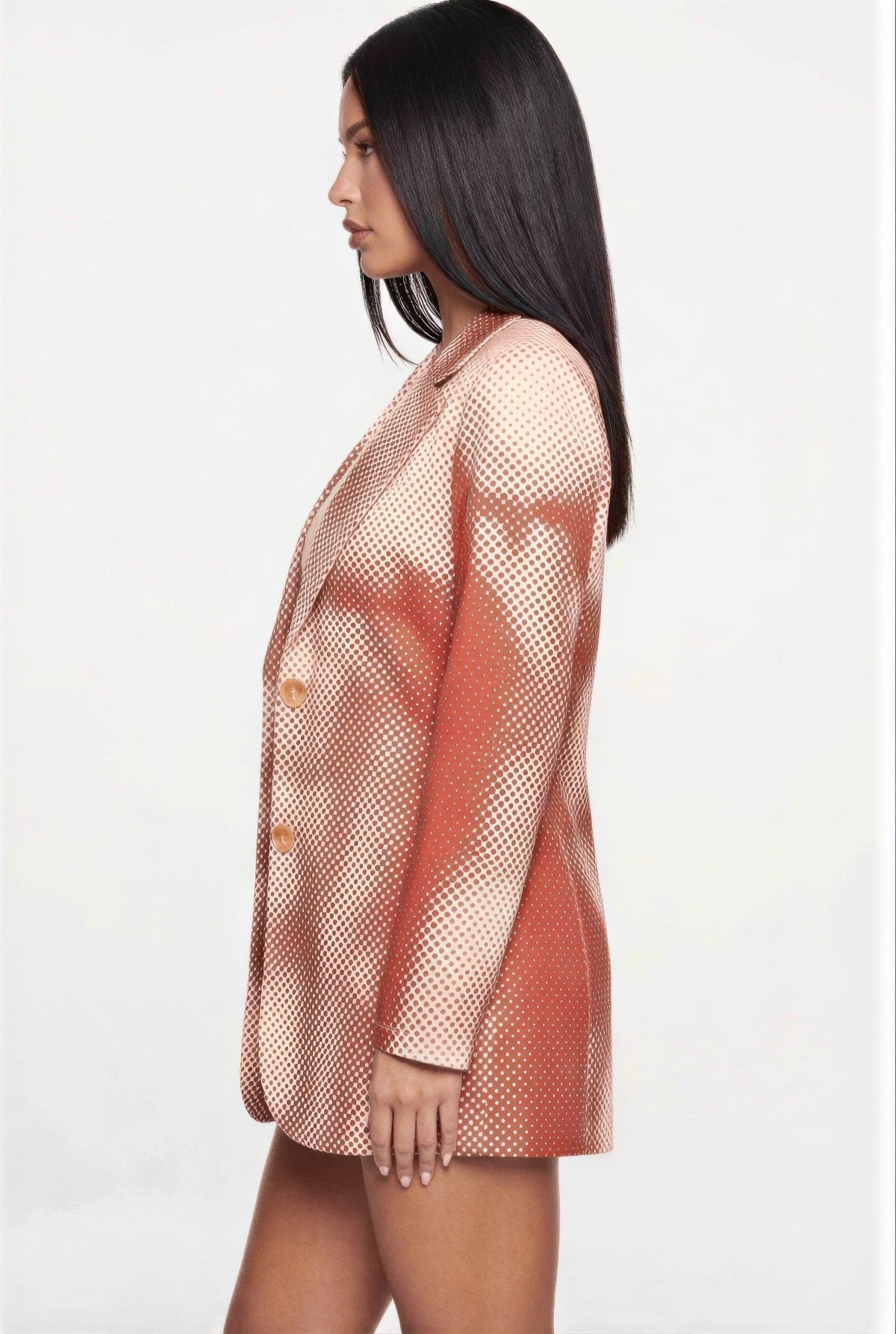 Notched Collar Mini Dress Blazer - Clusimo