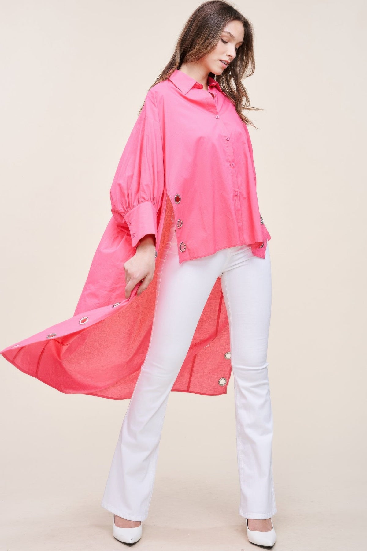 Oversized Shirt With Long Back - Clusimo