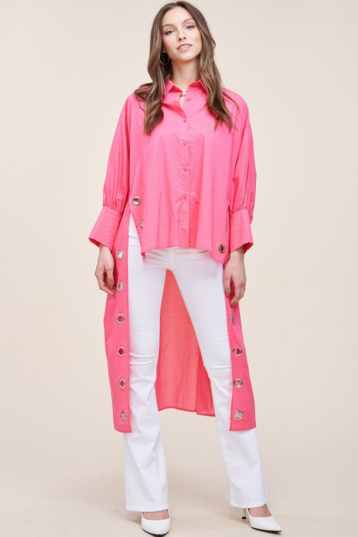 Oversized Shirt With Long Back - Clusimo