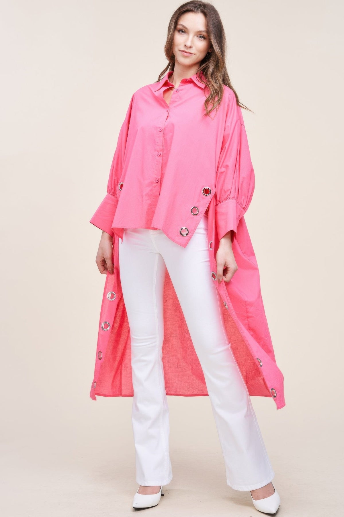 Oversized Shirt With Long Back - Clusimo