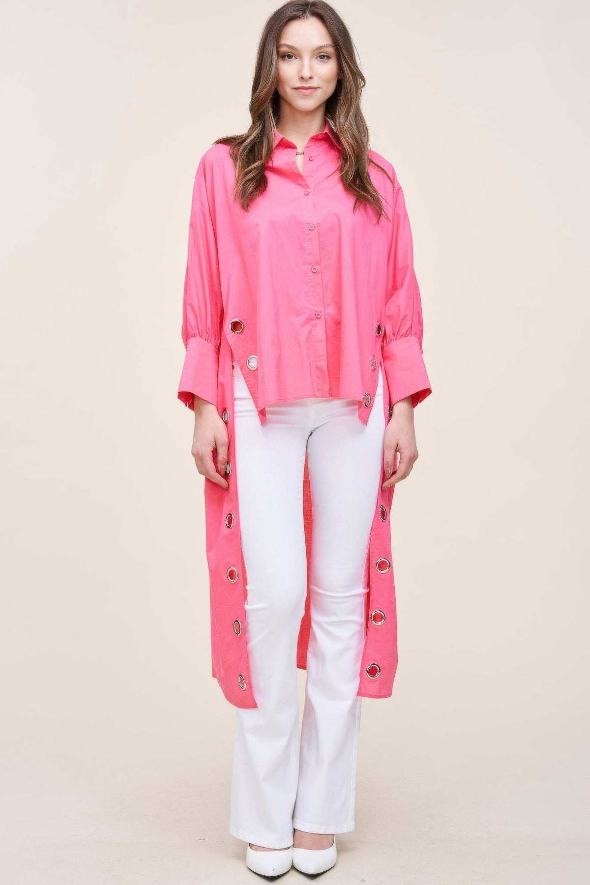 Oversized Shirt With Long Back - Clusimo