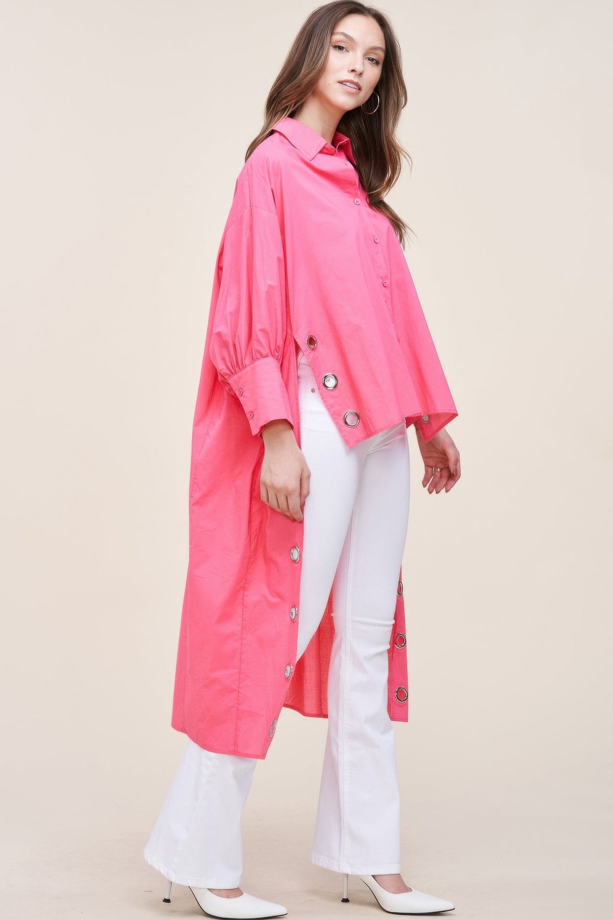 Oversized Shirt With Long Back - Clusimo