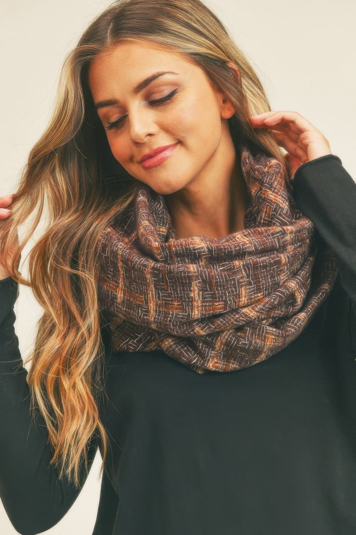 Plaid Infinity Scarf - Clusimo
