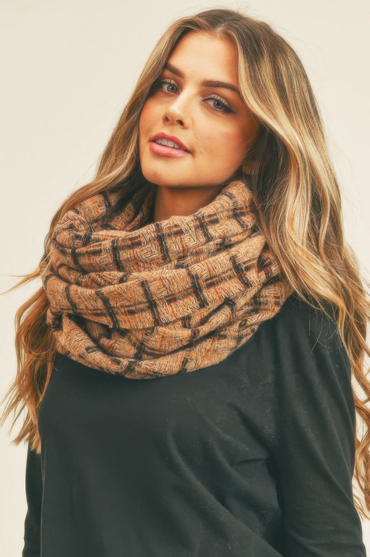 Plaid Infinity Scarf - Clusimo