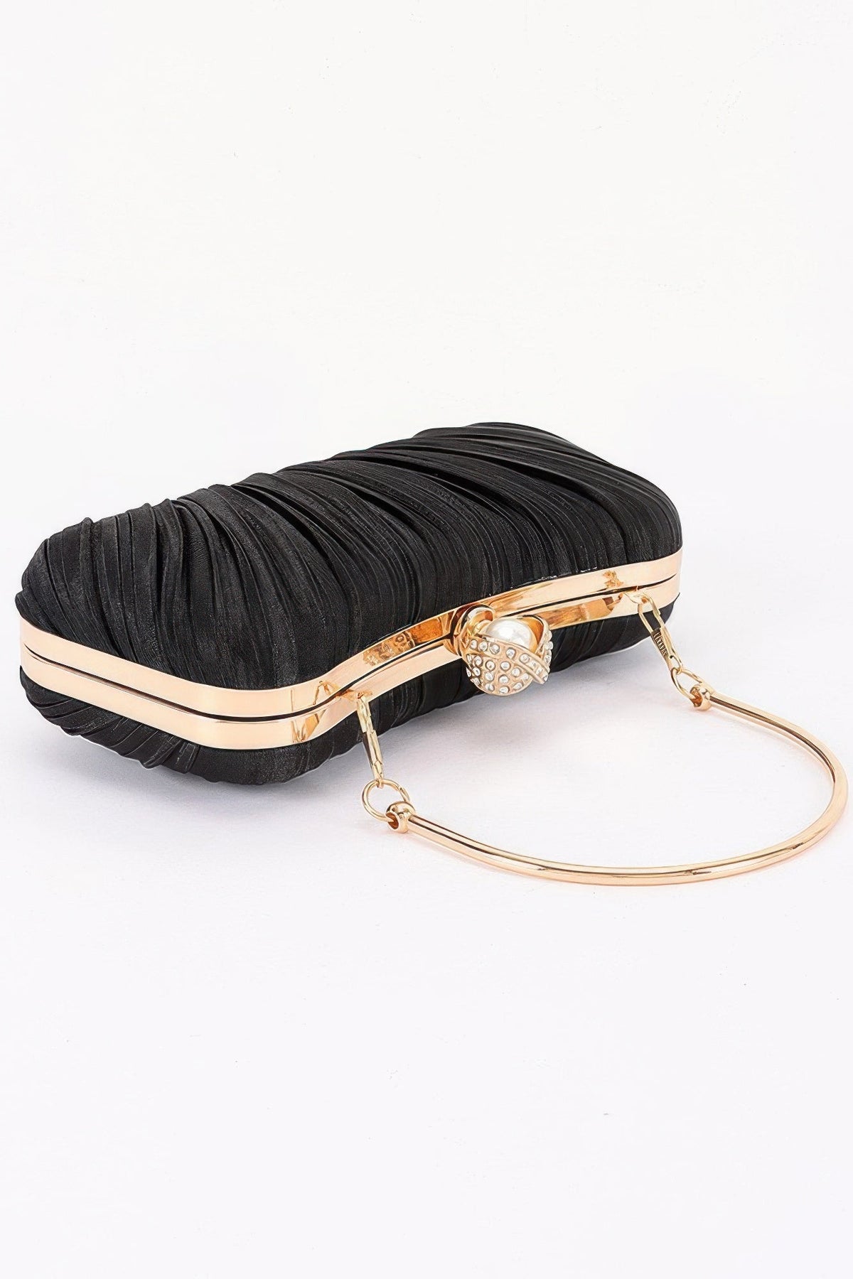 Pleated Polyester Party Clutch - Clusimo