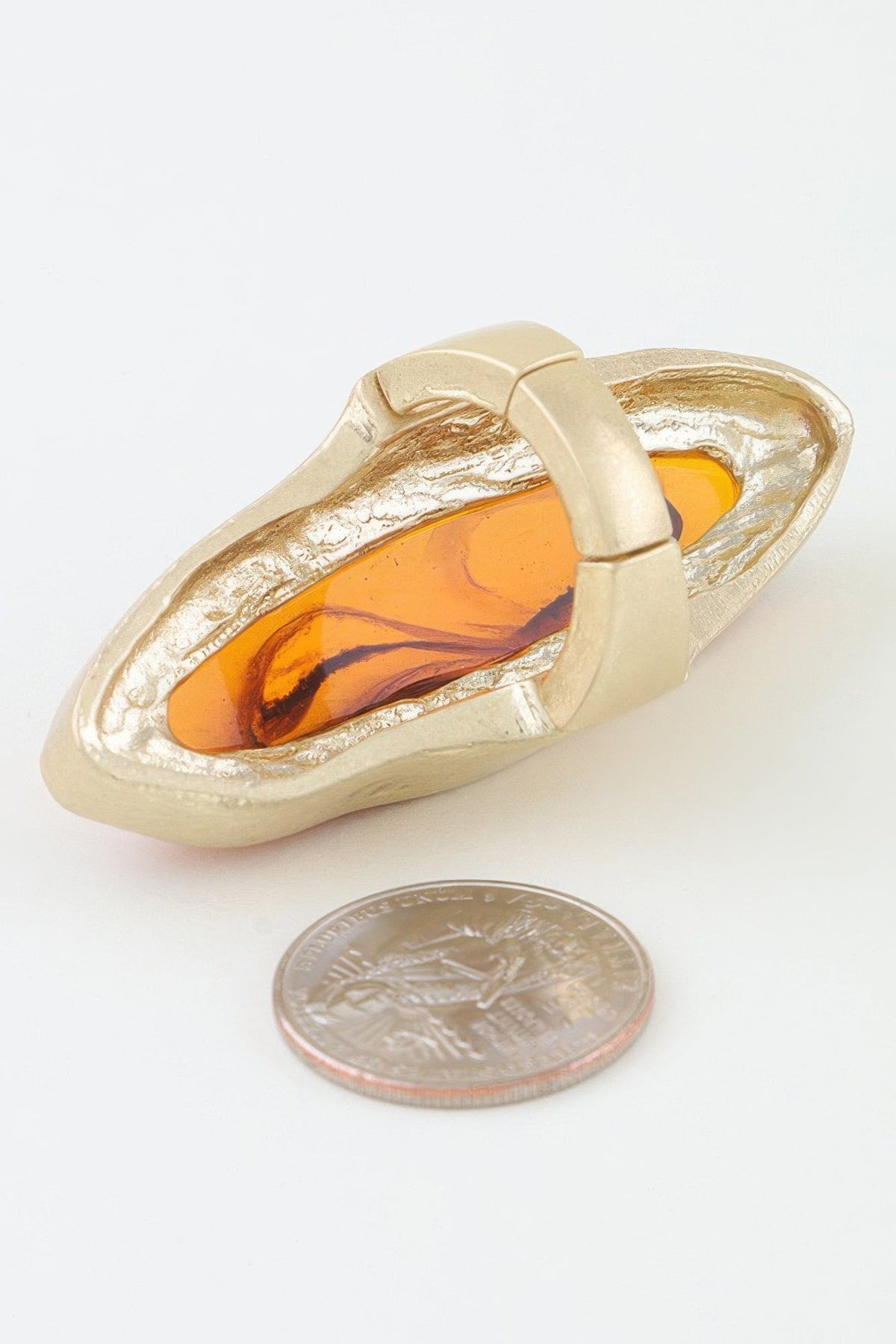 Polished Marble Oval Statement Ring - Clusimo