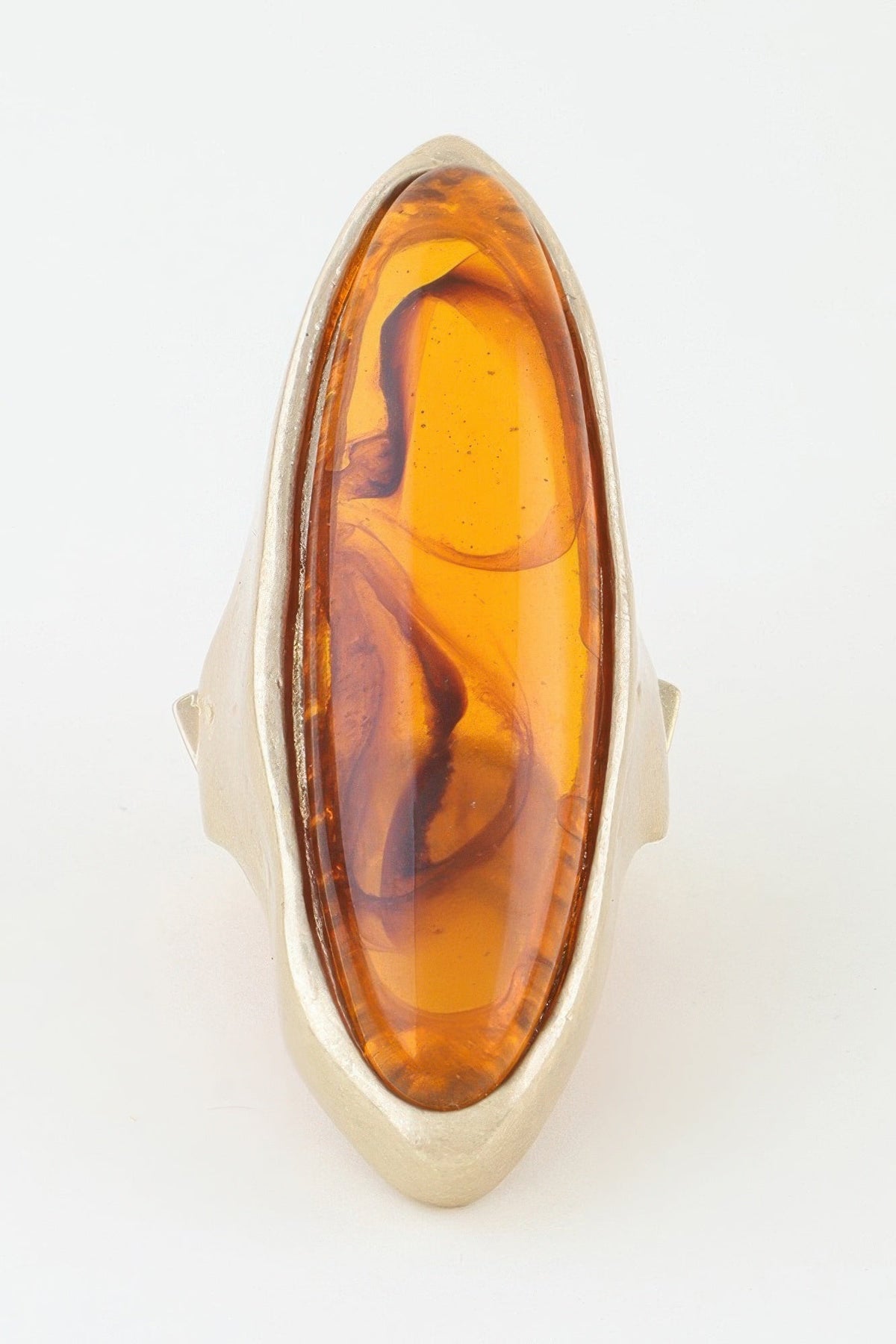 Polished Marble Oval Statement Ring - Clusimo