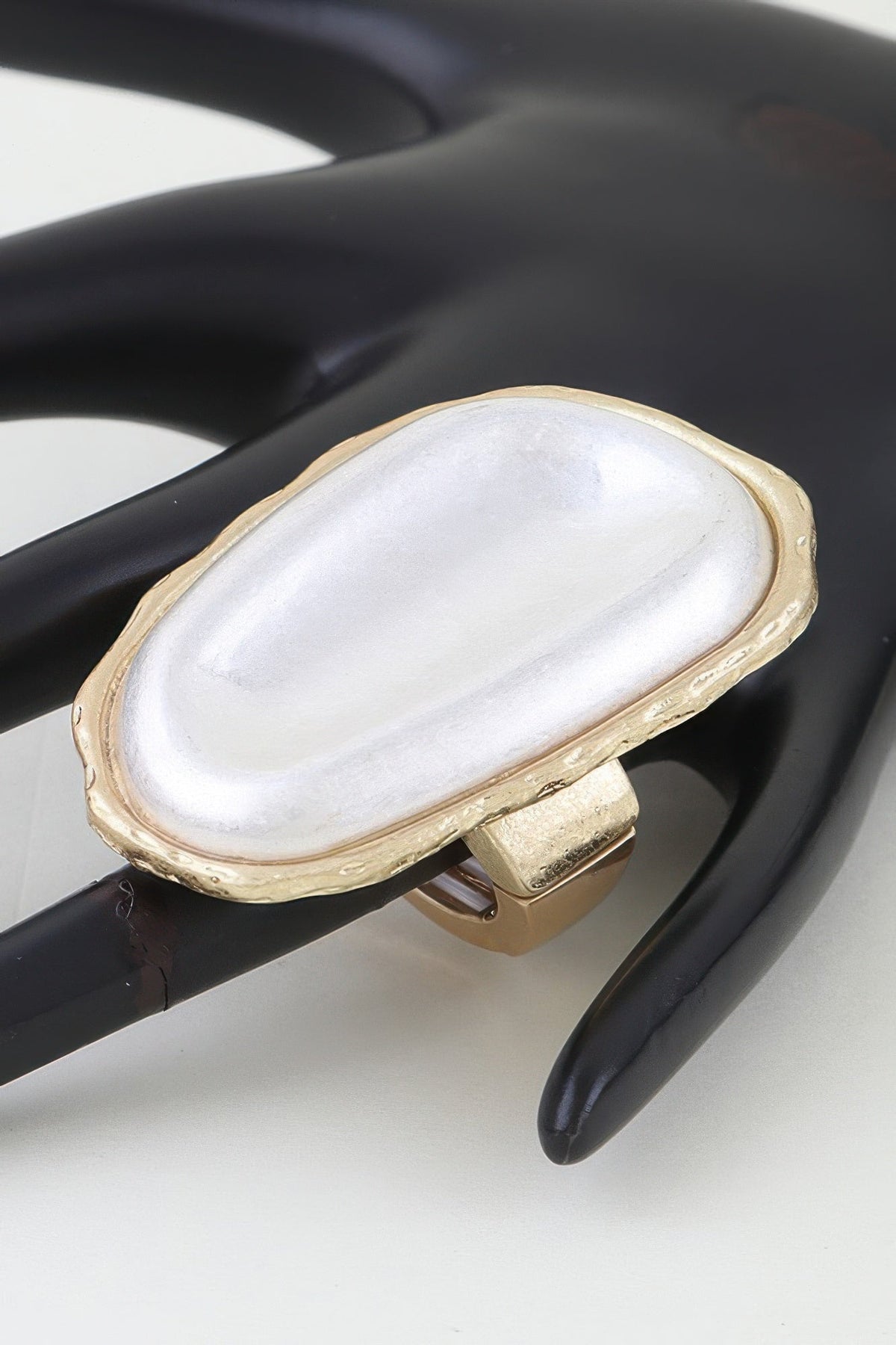 Polished Pearl Stone Wrap Ring - Clusimo