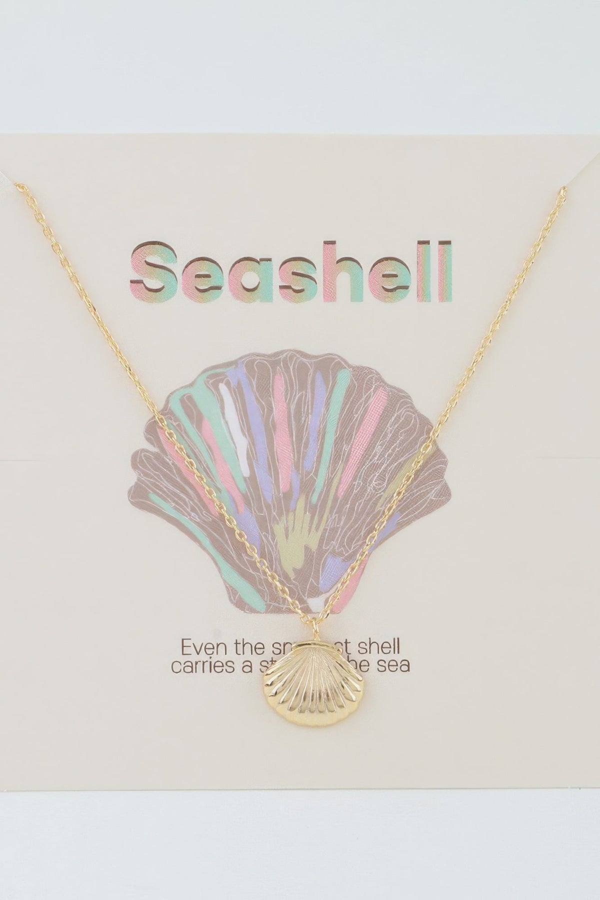 Polished Seashell Pendant Necklace - Clusimo