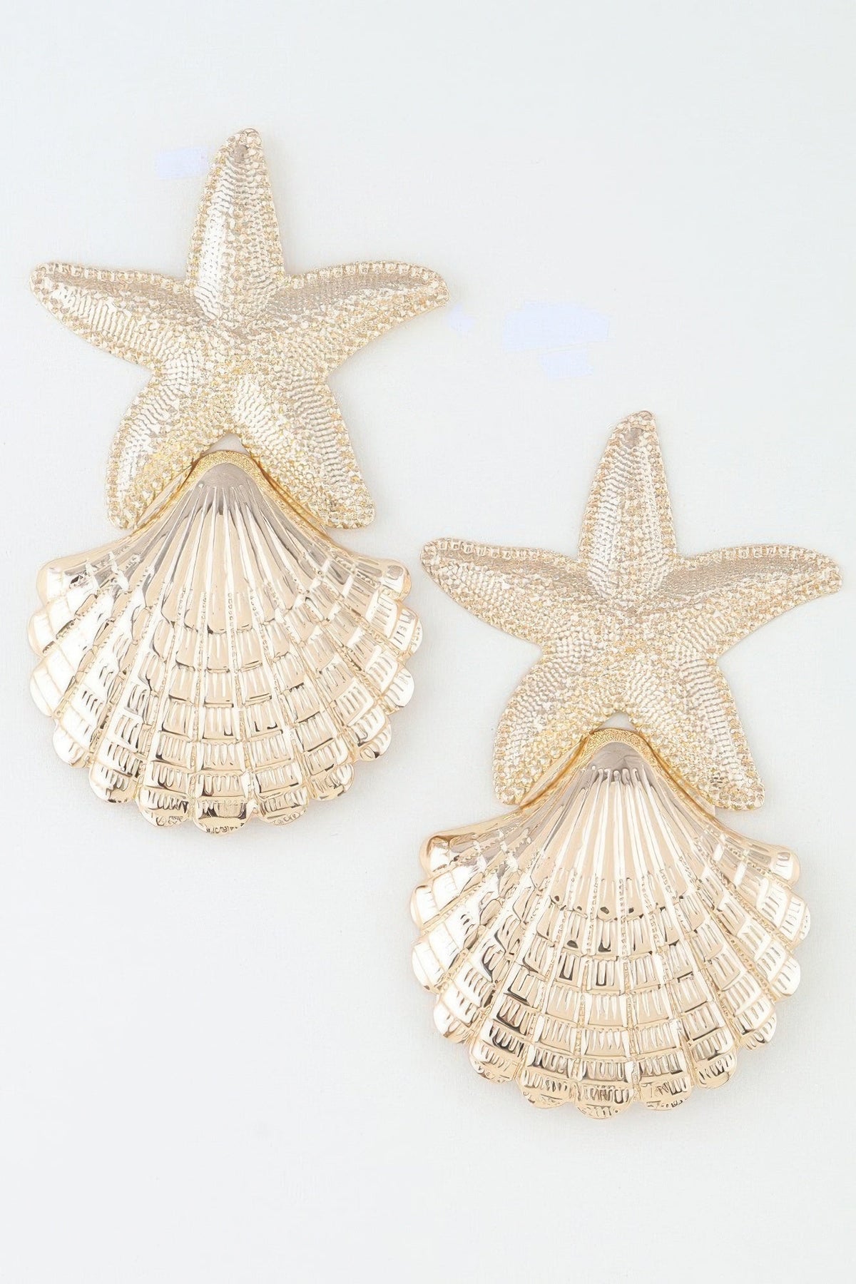 Polished Starfish Shell Drop Earrings - Clusimo