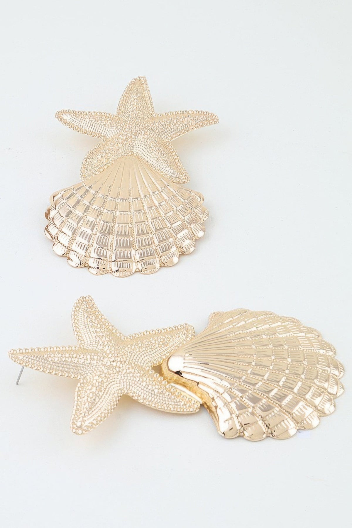 Polished Starfish Shell Drop Earrings - Clusimo