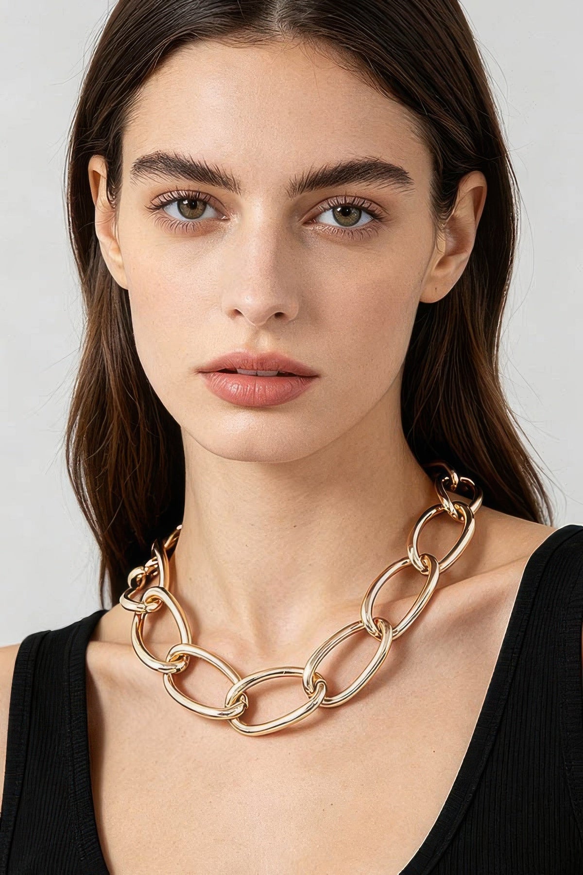 Polished Twist Chain Statement Necklace - Clusimo