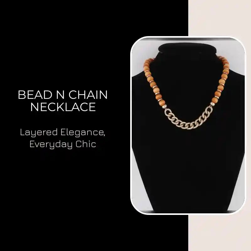 Bead N Chain Necklace by@Outfy
