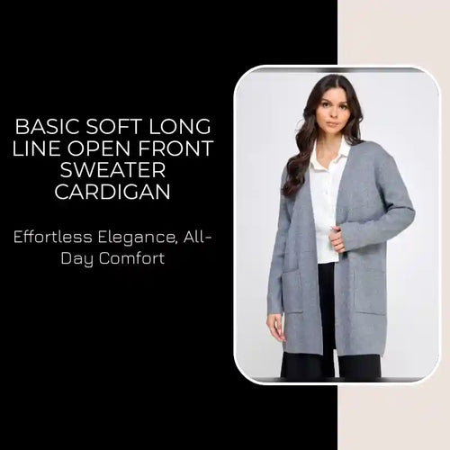 Basic Soft Long Line Open Front Sweater Cardigan by@Outfy
