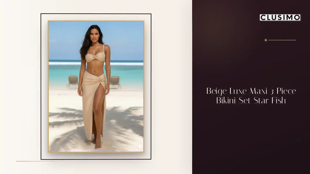 Beige Luxe Maxi 3 Piece Bikini Set Star Fish by@Outfy