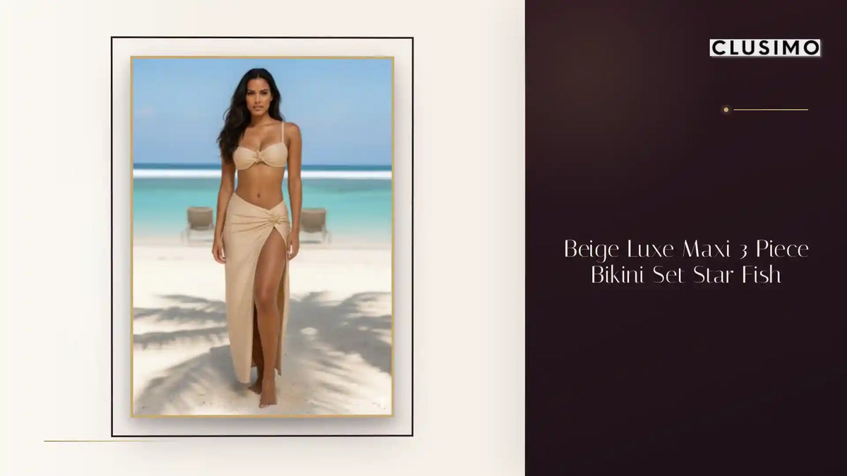 Beige Luxe Maxi 3 Piece Bikini Set Star Fish by@Outfy