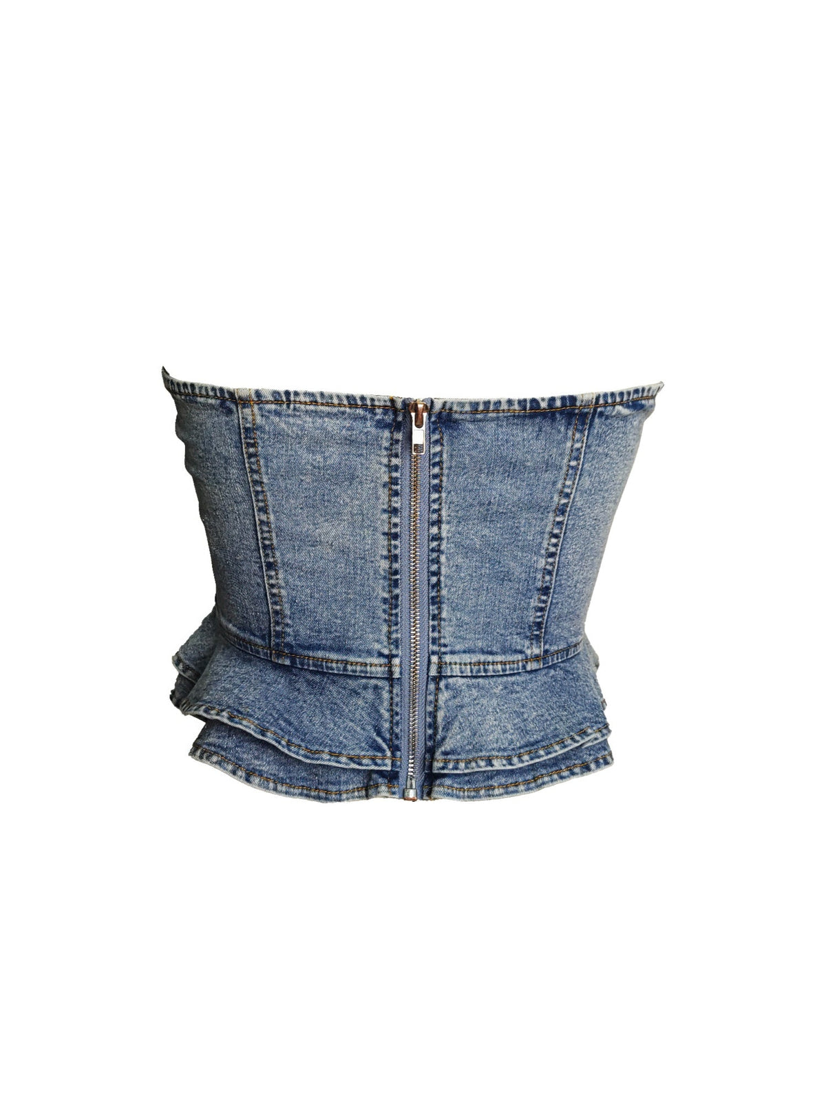Rogue Cascade Denim Corset Top - Clusimo