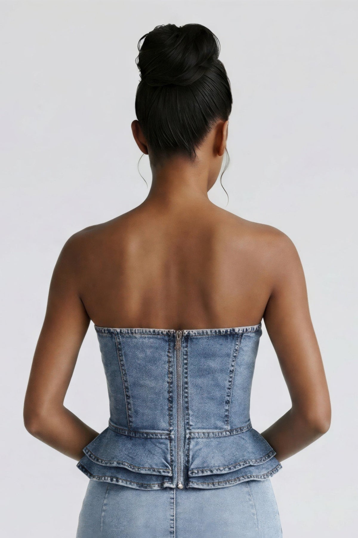 Rogue Cascade Denim Corset Top - Clusimo