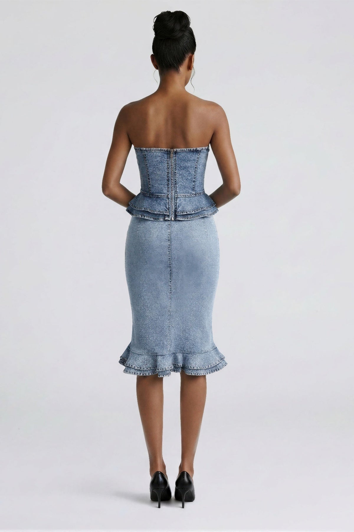 Rogue Cascade Denim Corset Top - Clusimo