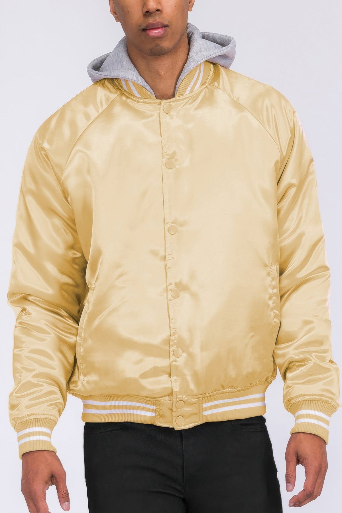 Satin Varsity Bomber Jacket - Clusimo