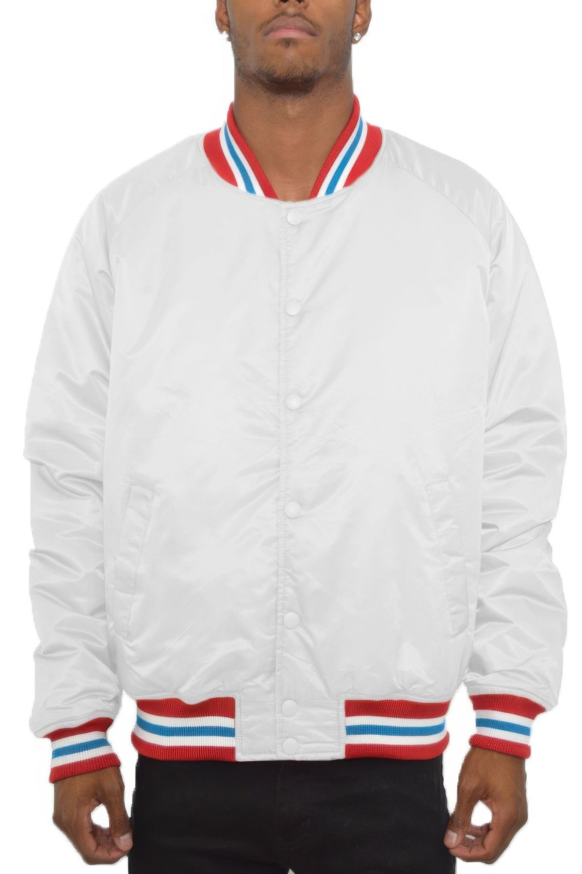 Satin Varsity Bomber Jacket - Clusimo