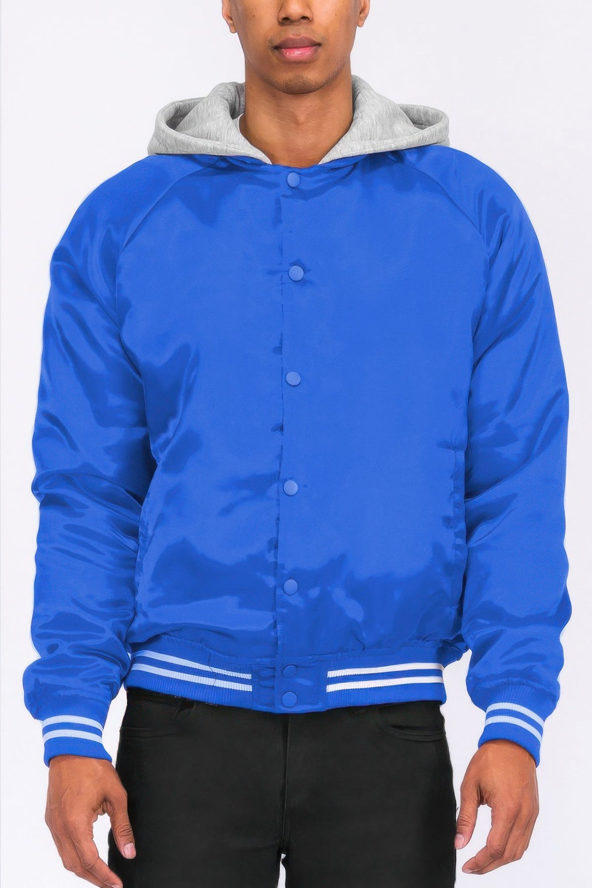 Satin Varsity Bomber Jacket - Clusimo