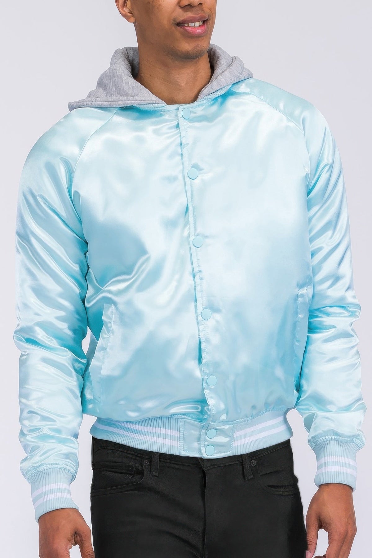 Satin Varsity Bomber Jacket - Clusimo