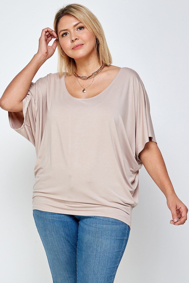 Solid Knit Top, With A Flowy Silhouette - Clusimo