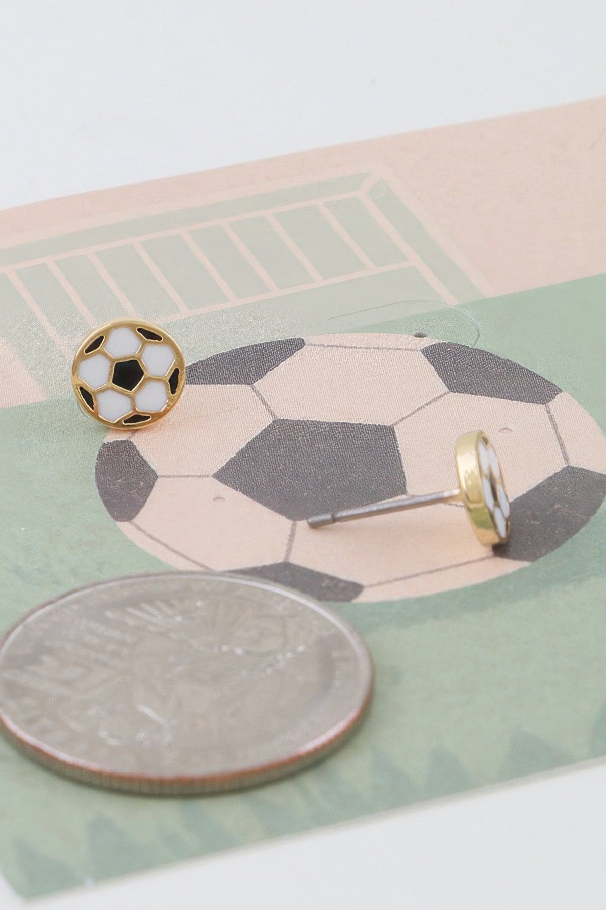 Summer Soccer Stud Earrings - Clusimo