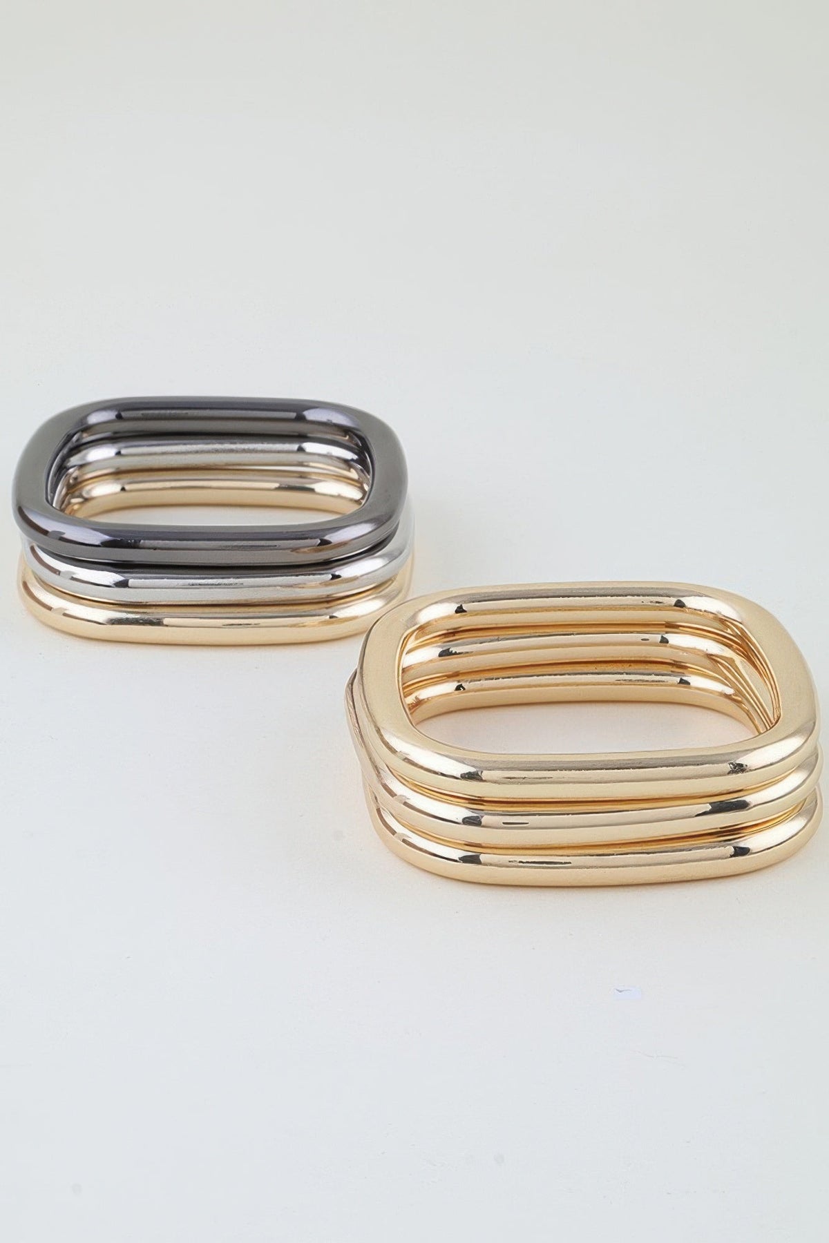 Triple Polished Cubic Cuff Bracelet - Clusimo