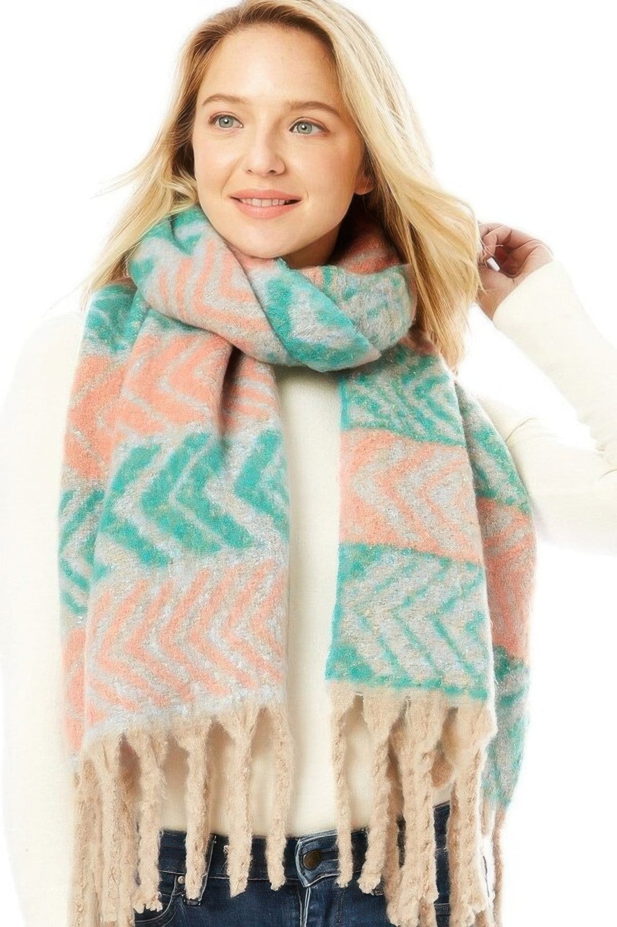 Two Toned Fringe Scarf - Clusimo