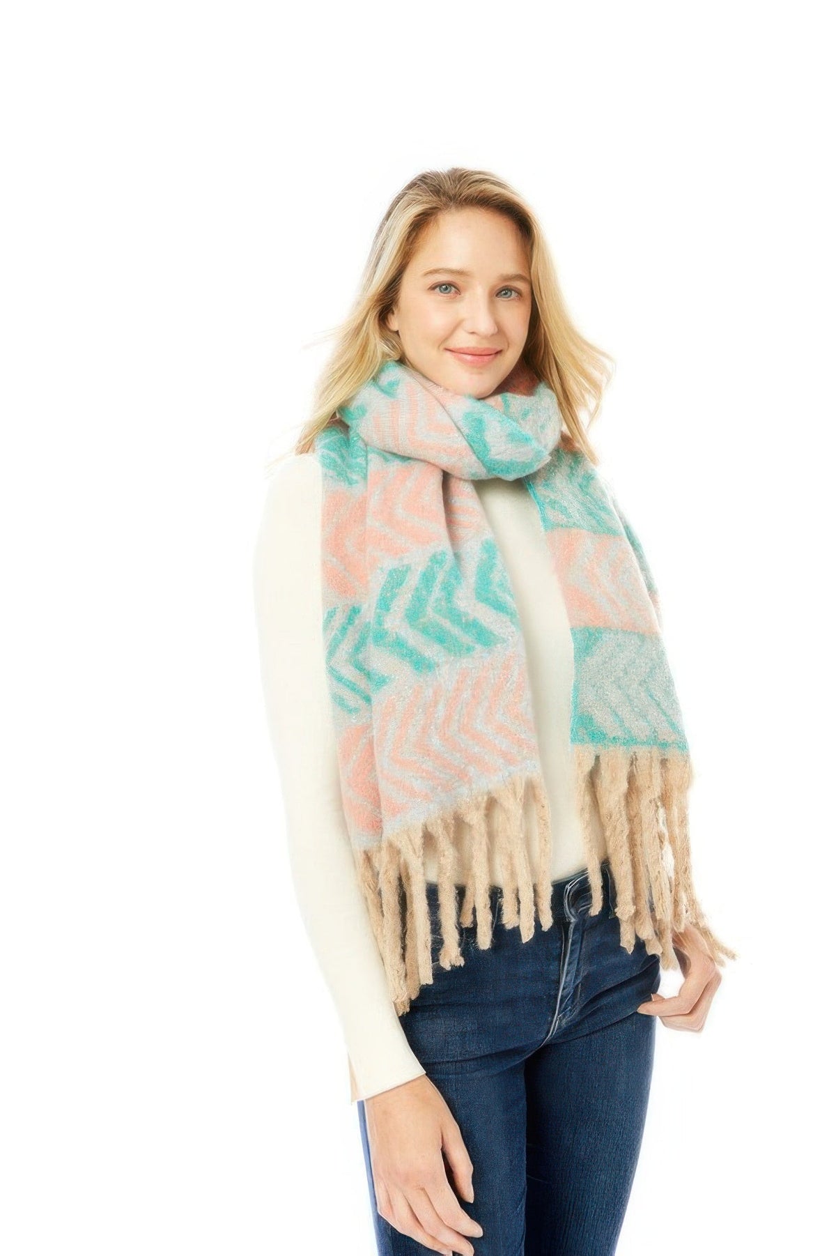 Two Toned Fringe Scarf - Clusimo