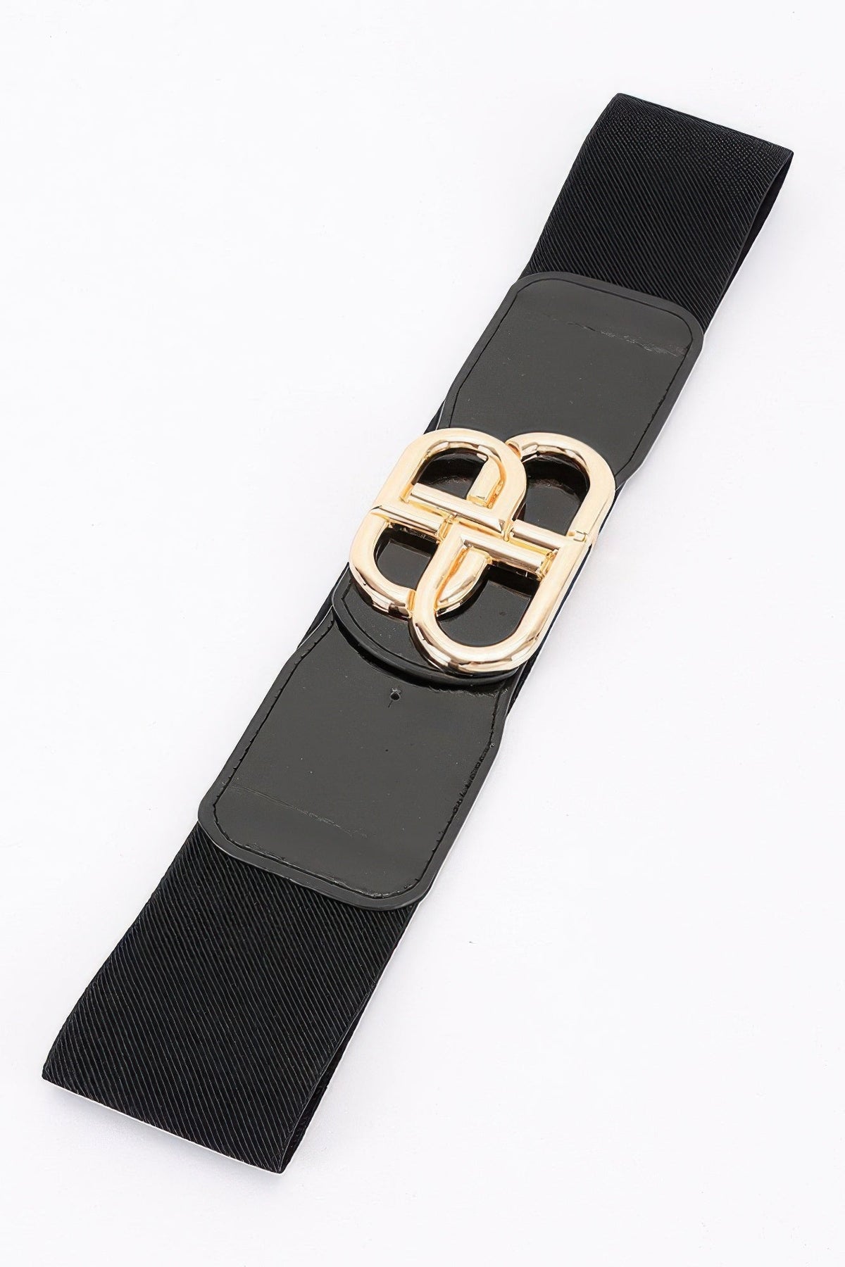 Vegan Leather Metal Buckle Elastic Plus Size Belt - Clusimo