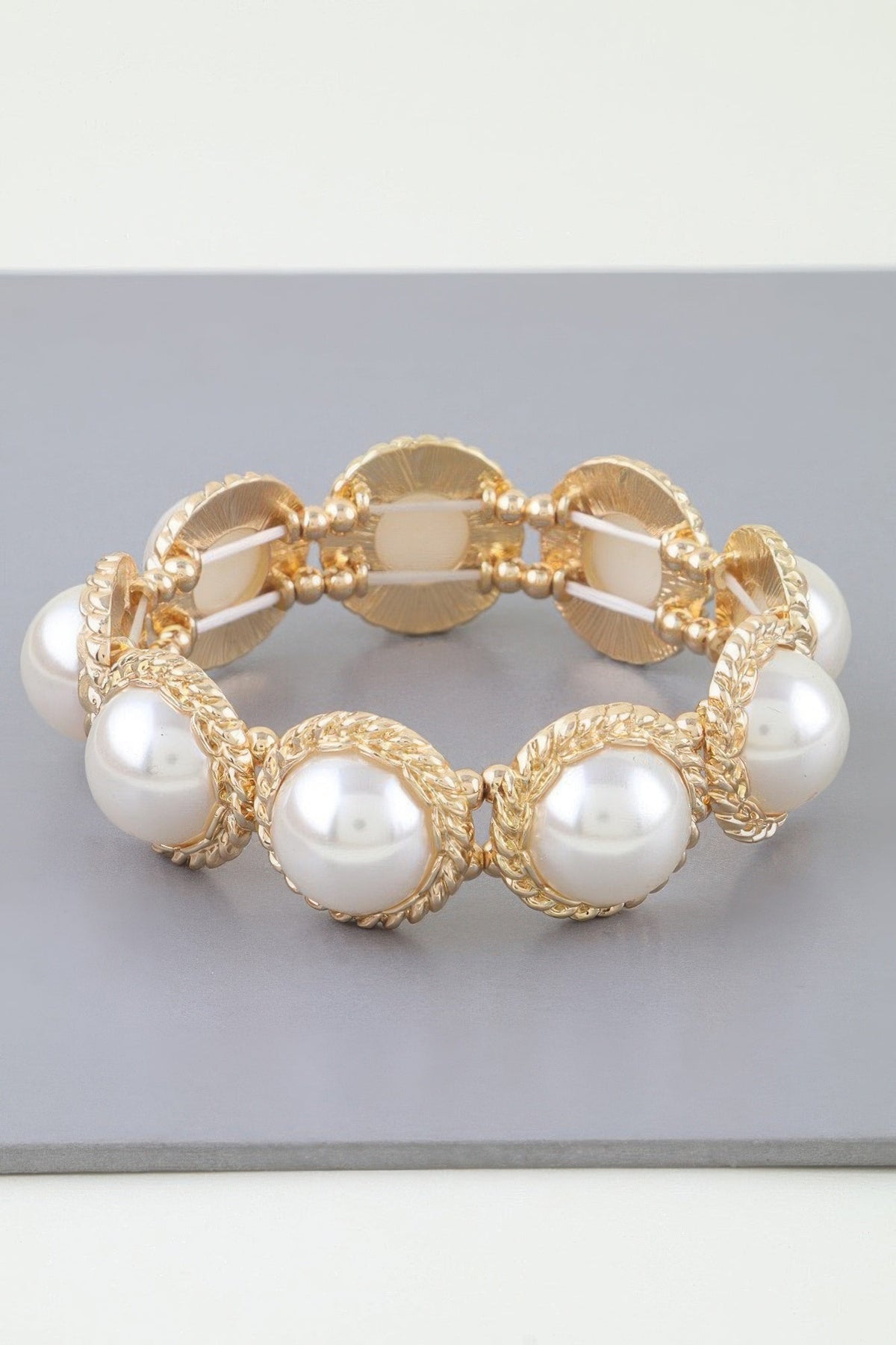 Weaved Pearl Stone Beaded Bracelet - Clusimo